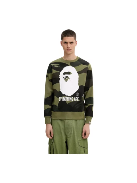 A Bathing Ape bluza Giant Camo By Bathing Ape Crewneck wzorzysta zielony