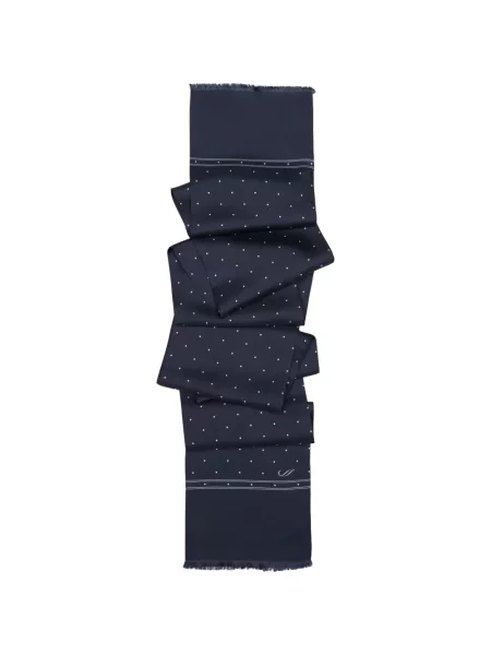 Fular Elizabetta de mătase cu buline albastru