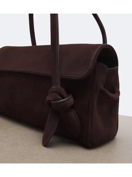 Lung geantă Jacquemus din piele de căprioară maro