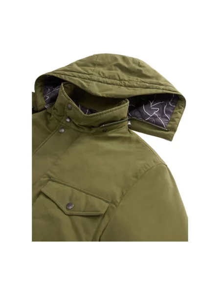 Parka Woolrich z kapturem zielona