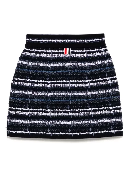 Fusta mini Thom Browne din tweed albastru