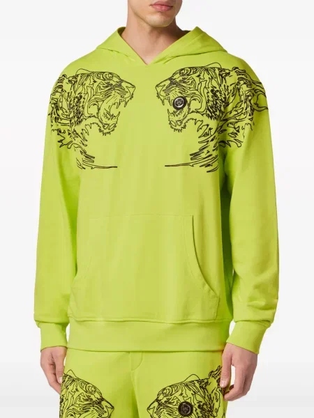 Majica s kapuljačom Plein Sport s printom žuta