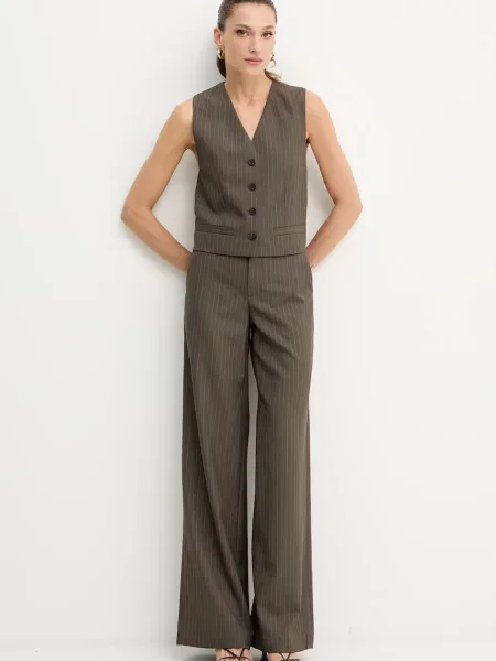 Шерстяные брюки Miss Sixty с высокой посадкой коричневые