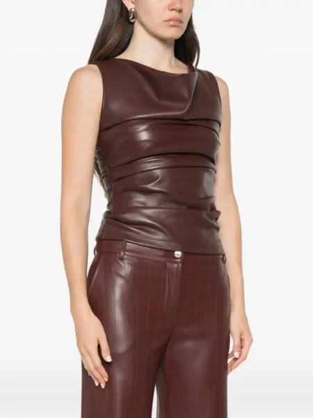 Top Patrizia Pepe drapat maro