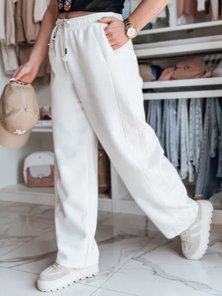 Spodnie dresowe wide leg DRESMOOD PREMIUM ecru Dstreet