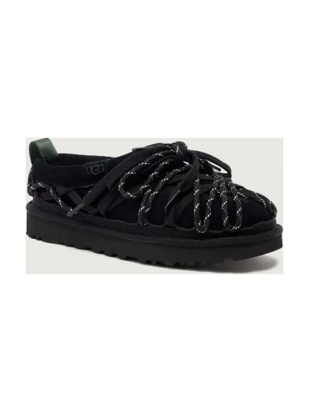 UGG papuci din piele întoarsă W Tasman Lace negru
