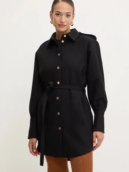 Patou rochie din lana mini drept negru