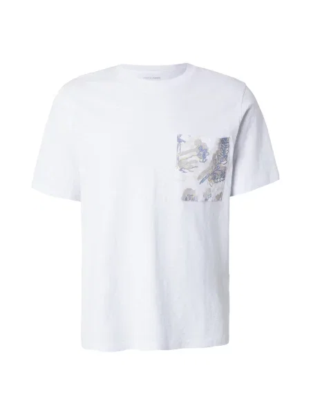 JACK & JONES Majica JORMONTAUK temno bež / safir bela