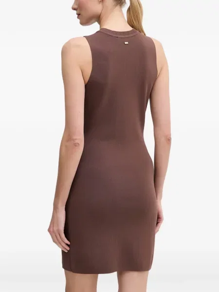 Rochie mini Gaudi fără mâneci tricotate maro