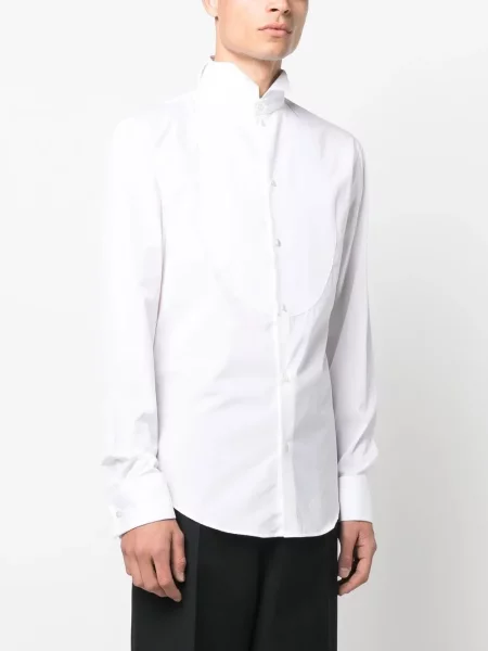 Gulerat lung cămașă Emporio Armani alb