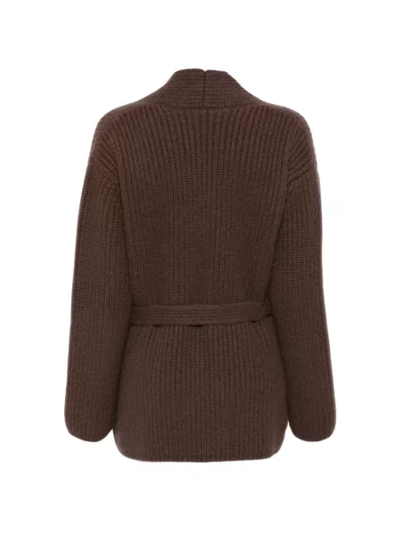 Cu centură cardigan Liska maro