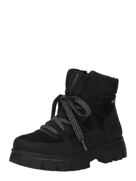 TOM TAILOR Ghete cu șireturi negru