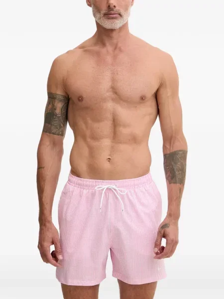 Slip de baie Nike cu gât halter cu imagine cu imprimeu geometric negru