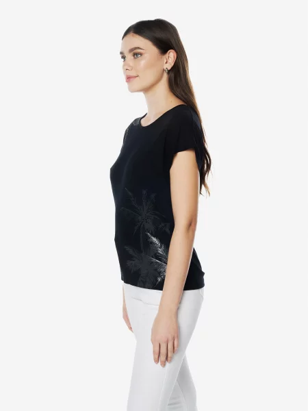 KOROSHI Tricou gri metalic negru