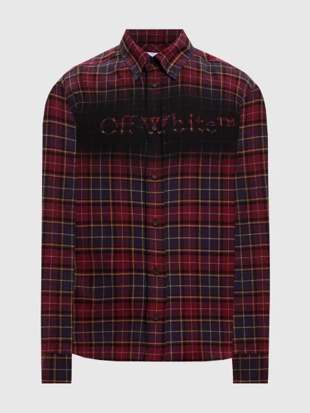 Клетчатая рубашка Off-white бордовая