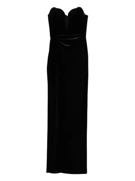 Rochie maxi Cristallini de catifea de costum negru