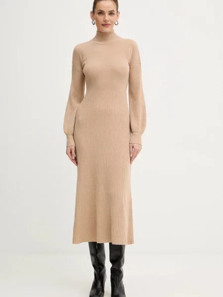 Luisa Spagnoli sukienka wełniana beżowa
