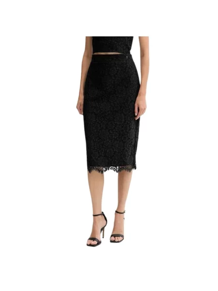 Spódnica midi Guess czarna