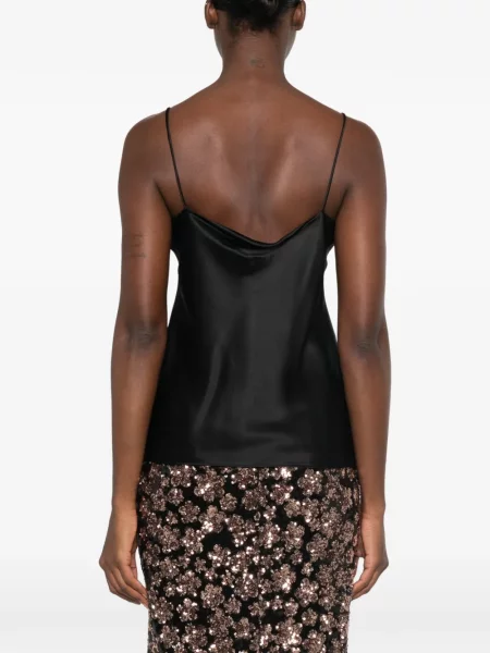 Σατέν με τιράντες τοπ Max Mara μαύρο