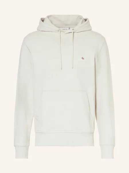 Bluza z kapturem Calvin Klein Jeans z kapturem beżowa