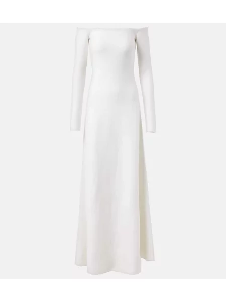 Rochie maxi Gabriela Hearst de mătase de costum alb