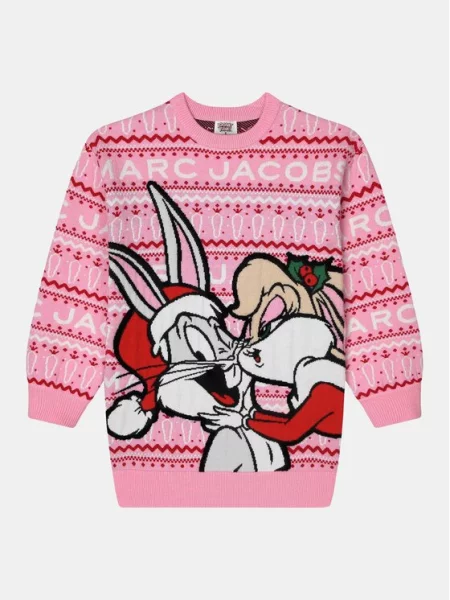 Marc Jacobs Трикотажна сукня LOONEY TUNES рожевий