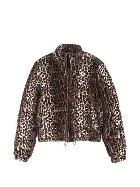 Geacă Juicy Couture din velur cu imagine cu model leopard maro
