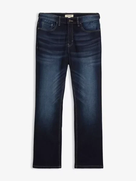 Dżinsy classic fit z wygodnym pasem bootcut niebieskie