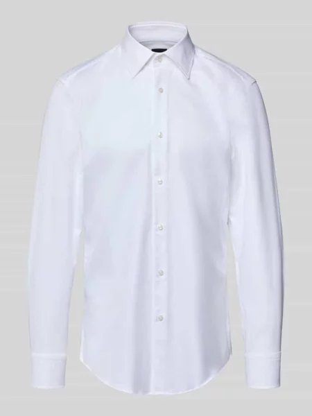 Koszula biznesowa z czystej bawełny w kroju slim fit model H-HANK-K' Boss biała