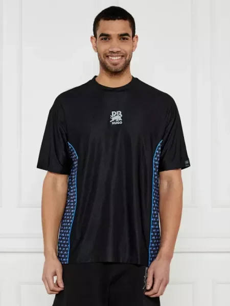 HUGO Póló Dinokey_RB | HUGO X RACING BULLS | Relaxed fit fekete