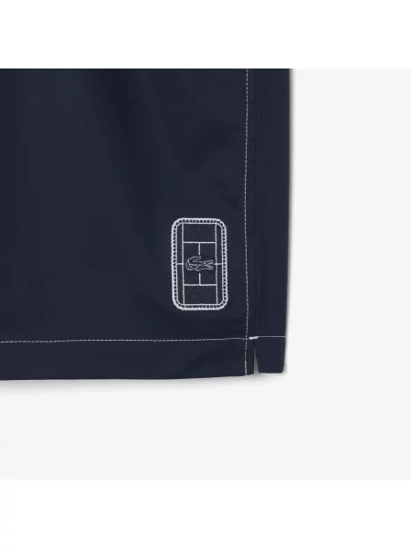 Lacoste Szorty Z Bawełnianej Tkaniny Twill I Relaxed Fit granatowe