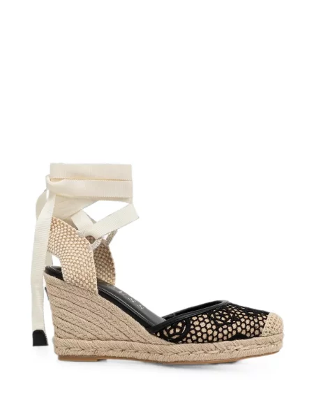 Espadrile Guess cu pană din dantelă