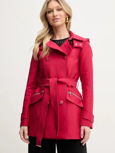 Morgan palton GLADIA femei rosu de tranzitie cu doua randuri de GLADIA