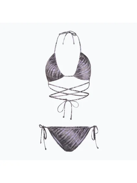 Costum de baie două piese pentru femei O'Neill Kat Becca Wow Bikini tie dye gri