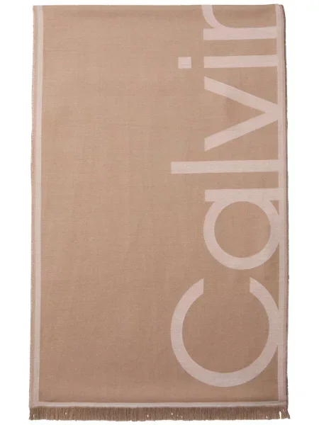 Calvin Klein Szalik Kobiety brązowy|beżowy wzorzysty ONE SIZE beżowa