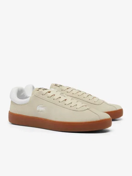 Кожаные кеды Lacoste бежевые