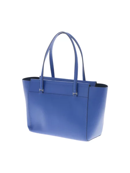 Shopperka Tory Burch z logo niebieska