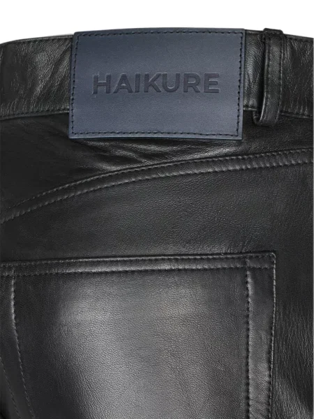 Pantaloni Haikure din piele evazate negru