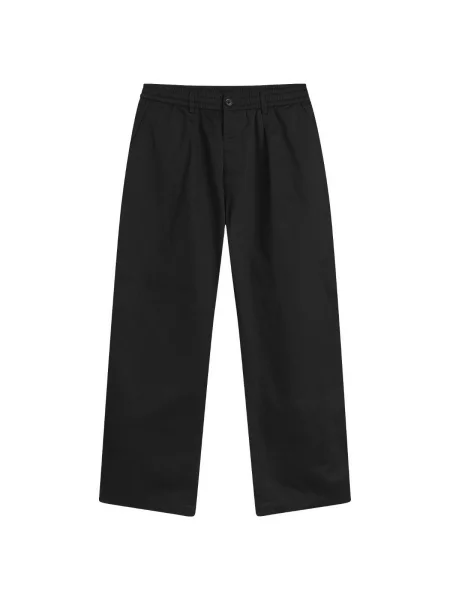 Spodnie plisowane Universal Works z twillu do biegania czarny