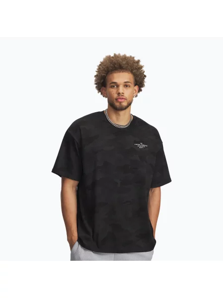 Tricou de antrenament pentru bărbați Under Armour HTW Athletic Dept AOP black/white alb