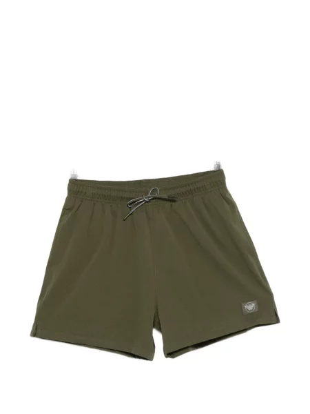 Slip de baie Emporio Armani cu model herringbone cu autograf verde