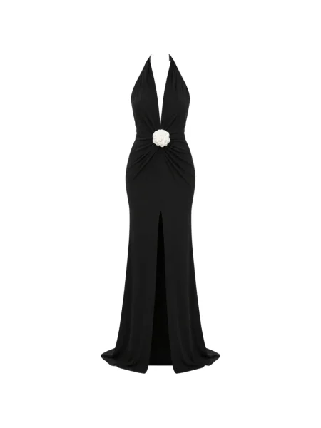 Rochie maxi Roserry cu model floral negru