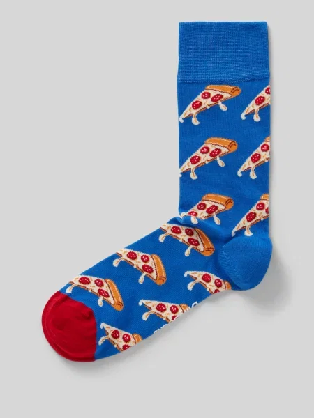 Skarpety z wyhaftowanym motywem model ‘Pizza Drip’ Dillysocks niebieskie