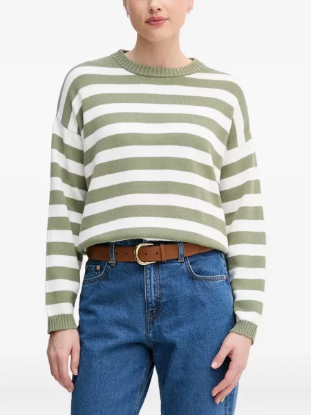 Pulover Benetton cu decolteu rotund verde