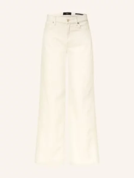 7 For All Mankind Dżinsy Z Szerokimi Nogawkami Lotta Tailorless weiss białe