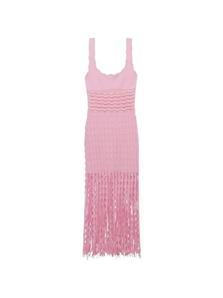 Rochie midi Simkhai cu franjuri roz