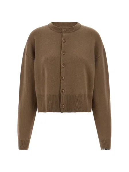 Decupat cardigan Extreme Cashmere din cașmir maro