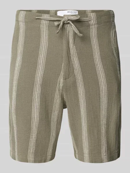 Bermudy o kroju regular fit z fakturowanym wzorem model ‘BRODY’ Selected Homme
