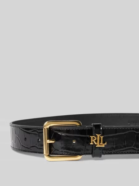 Pasek Lauren Ralph Lauren skórzany czarny