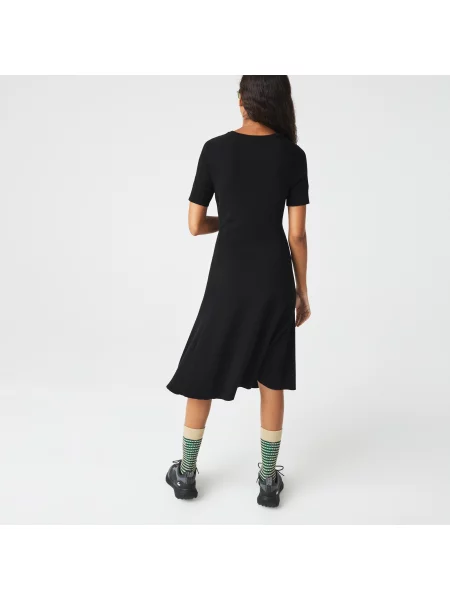 Lacoste Sukienka Z Dzianinowymi Detalami czarna